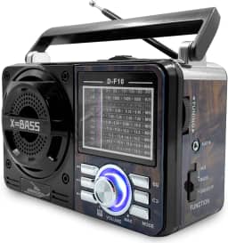 Rádio Retro Radinho Vintage Am Fm Potente Portátil Mp3 Caixa de Som Caixinha Potente Caixinha de Som Musica Portátil Microfone Amplificado Excelentes Graves Entradas Aux Karaokê
