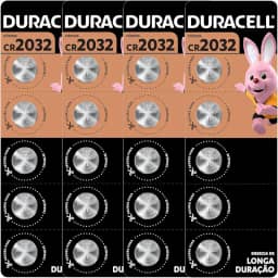 Duracell Pilhas Moeda CR2032 Pack 20 Unidades – Ideal para Placas Mãe e Controles Automotivos