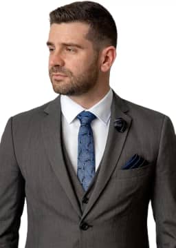 Conjunto Elegante de Gravata e Lenço, Gravata Azul com Estampa Paisley, Acessórios Masculinos para Terno Formal