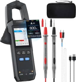 FNIRSI Alicate Amperímetro Digital Dmc-100 Multímetro 10000 Contagens, Testador De Amperímetro De Voltagem 600A Com Lanterna, Voltagem Ca/Cc, Corrente Ca/Cc, Capacitância, Resistência, Continuidade,