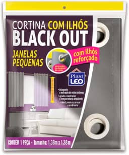 Cortina Blackout PVC com Ilhós - Janelas Pequenas (1,38 x1,38m) | Plast Leo (Ref.: 930), Cinza