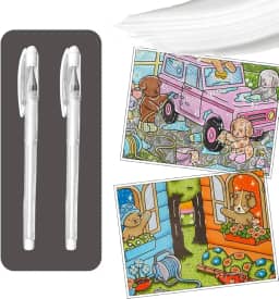 Caneta Gel Branca 0.6mm Kit 2 Unidades Colorir Iluminar Desenho Pintura Traço Fino