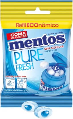 Refil de Gomas de Mascar, Mentos, Pure Fresh Mint, Sem Açúcar, Sabor de Menta - 56g | 28 Unidades