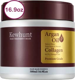 Máscara capilar de colágeno, máscara capilar de condicionamento profundo infundida com óleo de argan, proteína vegetal, manteiga de karité, tratamento capilar, máscara hidratante reparadora