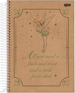 Caderno Espiral Univ CD 10 Matérias 160 Fls Tinker Bell Kraft All You Need FSC - Jandaia