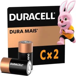 Duracell Pilhas Alcalinas C Média Pack 2 Unidades – Ideal para Brinquedos Grandes e Lanternas Potentes
