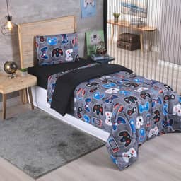 Edredom Solteiro Infantil Dupla Face Play Game 01 Peça