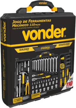 Jogo de ferramentas com 110 peças, para mecânico, VONDER