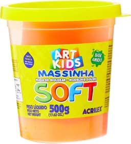 Acrilex Soft Massa de Modelar, Laranja, 500 g