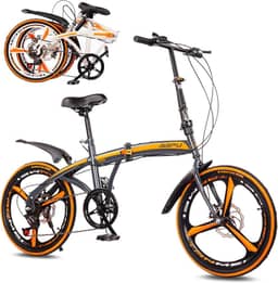 Bicicletas dobráveis portáteis para adultos com 6 velocidades de equitação bicicleta dobrável de aço carbono – Bicicleta leve portátil para mulheres e homens – Bicicleta urbana para escola de trabalho