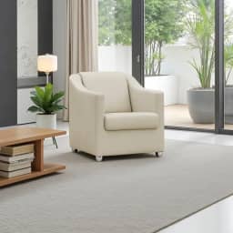 Poltrona Para Sala Decorativa Cadeira Reforçada Para Recepção Consultório Escritório Pé Cromado - Clique E Decore (Bege)