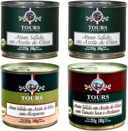 Atum em Lata Sólido Tours em Azeite, Tomate Seco e Alcaparras - 4 Un. - 255g cada