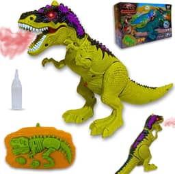Dinossauro Solta Fumaça E Anda Com Controle Remoto Luz E Som