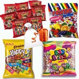 Kit Rende 50 Sacolinhas Guloseimas Com Saquinho Fitilho Bombom Pipoquinha Bala Pirulito