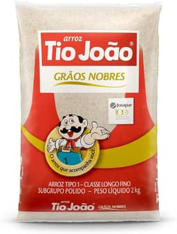 Arroz Branco Tio João Grãos Nobres - 2kg