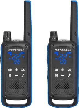 Motorola Solutions Rádios bidirecionais Talkabout T802, pacote com 2, preto/azul