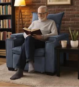 Poltrona Papai Reclinável Pulse Porta Copos Carregador usb Grafite