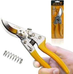 Tesoura de Poda Profissional, Tesoura de Poda Jardinagem, Lâmina de Aço, Ferramentas, Cabo Amarelo 200 mm Tesoura de Poda Jardinagem, Jogo de ferramentas completo