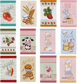 Kit Pano De Prato Copa Atoalhado Felpudo 40x65 Cozinha Com Bainha Colorido Para Presente Coleção Primore 100% Algodão - 7 ou 12 Unidades (Kit 7 Unidades)