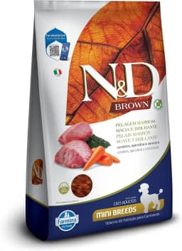 N&D Brown para Cães Adultos de Raças Mini e Pequenas Sabor Cordeiro, Spirulina e Cenoura 2Kg