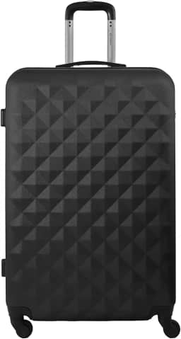 Mala de Viagem Grande 32kg Rígida ABS Rodas 360 Gladiador Diamond D1G (Preto)