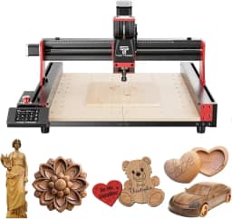 Twotrees TTC450 Pro CNC Máquina Roteadora, Gravador a Laser em 3 Eixos Atualizada, Motor de Fuso de 80W, para Corte de Madeira, Acrílico, MDF e Nylon, Área de Trabalho 460 x 460 x 80 mm