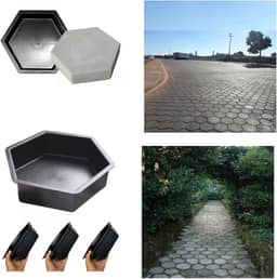 02 Forma Plástica Para Fazer Bloquete Sextavado 25x25x8 Molde Bloco De Concreto