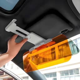 Viseira de carro 2 em 1 para dia e noite anti-reflexo, viseira de bloqueio solar anti-UV para automóvel, antirreflexo, antiofuscamento, óculos de proteção para óculos de condução, viseira de