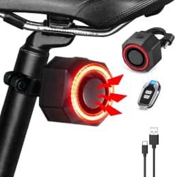 Antfire Smart Bike Tail Light USB Rechargeable, 110 dB Bike Alarm with Wireless Remote Control, 4 Light Modes Bicycle Tail Light, Waterproof Bicycle Alarm, Bike Brake Light