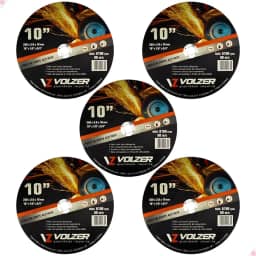 Volzer, Kit 5 Discos de Corte Policorte Volzer Aço Inox 10 Pol x 3mm x 3/4 Pol 5317