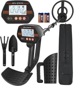 Detector de metais para crianças, 20 cm à prova d'água, detector de metais para praia com peneira de areia, detector de ouro leve para caça ao tesouro