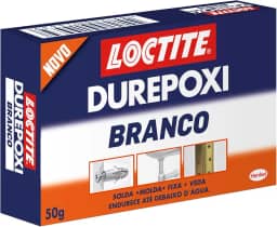 Loctite Massa Adesiva Durepoxi Branco, Massa Epóxi para reconstrução, modelagem, fixação e vedação, Resina Epóxi para uso doméstico, profissional e de artesanato, Cola Moldável, 1x50g