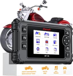 iCarsoft Ferramenta de diagnóstico de motocicleta MT V6 para Harley, todos os sistemas de scanner OBD2 de motocicleta com 57 testes de atuação, 43 funções especiais, reinicializações de marcha lenta