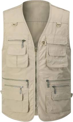 Colete de pesca masculino utilitário para tiro Safari colete de viagem com bolsos