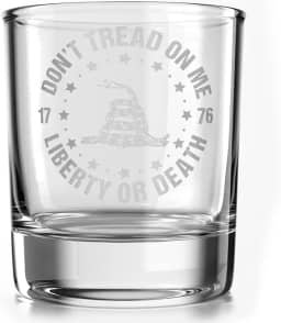 Don't Tread Patriotic - Old Fashioned Whiskey Rocks Bourbon Glass - Capacidade de 290 ml