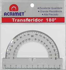 Acrimet 551-5 - Transferidor Poliestireno, 180 Graus, pacote de 6 unidades, Multicor