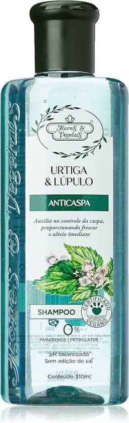 Flores e Vegetais Shampoo Urtiga Lupulo Anticaspa 310Ml E Vegetais