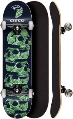 Skate Montado Profissional Cisco Skull Green 7.75' - Abec 7