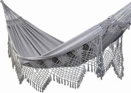 Rede de Dormir e Descanso Safira Casal Extra 100% Algodão Jaguaruana. (Cinza)