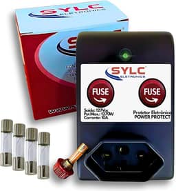 Protetor Contra Surtos 127V DPS – Protetor Elétrico de Rede 127 V 10A / 1270W Power Protect – Supressor de Pico para TV, roteador, geladeira e freezer