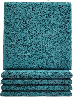 Placa Acústica Antichama Isolante Térmico Redutor Ruído Painel Estúdio Proteção Reforço Decoração Ambientes Comerciais Residenciais Tratamento Sonoro Absorção Impacto (Azul Claro, 5 Quadrados)