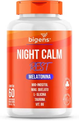 Night Calm Rest Melatonina, mio-inositol, Magnésio Quelato, L-Glicina, Taurina e Vitamina B6, Biogens (Unidade)