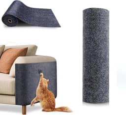Tapete Arranhador Autoadesivo Premium para Gatos 30x100cm Carpete Resistente Cortável Protetor de Sofá Parede Cama Evita Arranhões Fácil de Aplicar