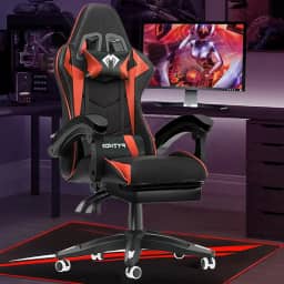 Belle&Zen Cadeira Gamer Ergonomica Vermelha com Design Ergonômico, Giro de 360 Graus, Material Premium, Adequada para Trabalho, Estudo e Jogos