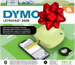 DYMO LetraTag 200B Rotulador Bluetooth | Impressora de etiquetas compacta | Conecta através da tecnologia sem fio Bluetooth para iOS e Android | Inclui 1 fita adesiva de papel branco | Amarelo