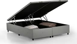 Box Baú Premium Linho Cinza Queen - SONO DESIGN