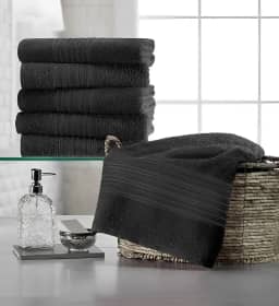 Kit 4 Toalhas de Rosto 100% Algodão Academi a Salão Beleza Lavabo Tam 65x40 cm -280 gr/m2 - TEKA Coleção Escala Belleza Branca ou Preta (Preta)