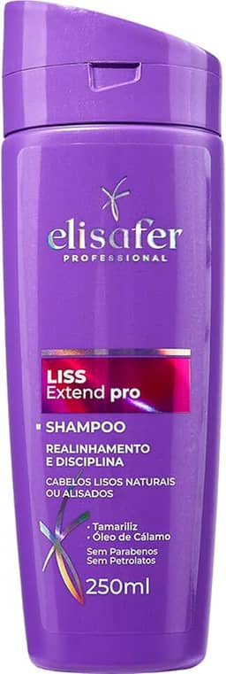 Elisafer, Shampoo, Para cabelos Naturais ou Alisados, Liss, Extend pro, 250ml