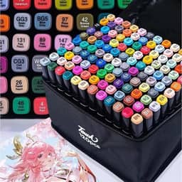 Canetas para Pintar Bobbie Goods, Caneta Touch, para Livro de Colorir, Marcador - Canetinhas Ponta Dupla, Secagem Rápida, Base de Álcool, Não Tóxicas - Criativo Antiestresse - PREMIUM (120)