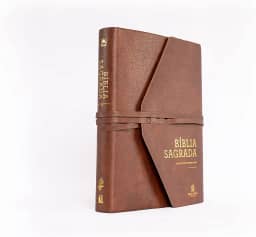 Bíblia NVI, Couro Soft, Marrom Artesanal, Espaço para Anotações, Leitura Perfeita